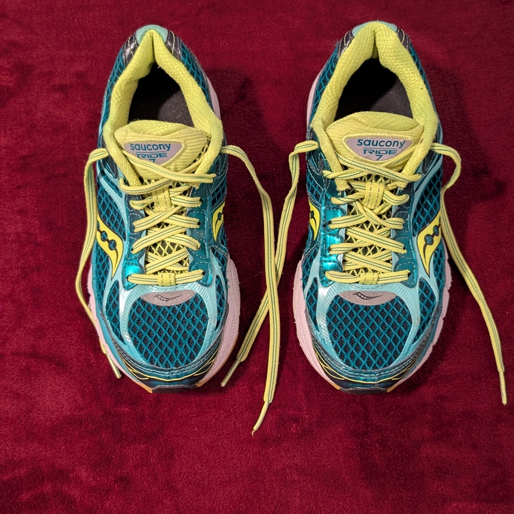 Saucony Women's Vibrant Teal and Yellow Sneakers